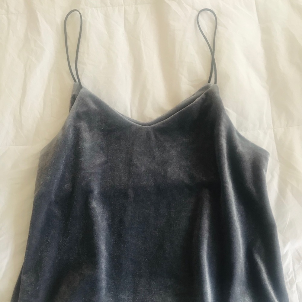 NEW Boutique Grey Velvet Top